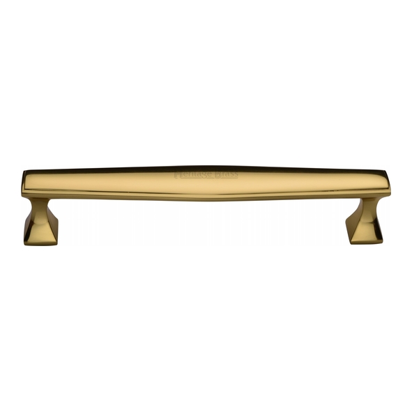 C0334 203-PB • 203 x 220 x 35mm • Polished Brass • Heritage Brass Art Deco Cabinet Pull Handle